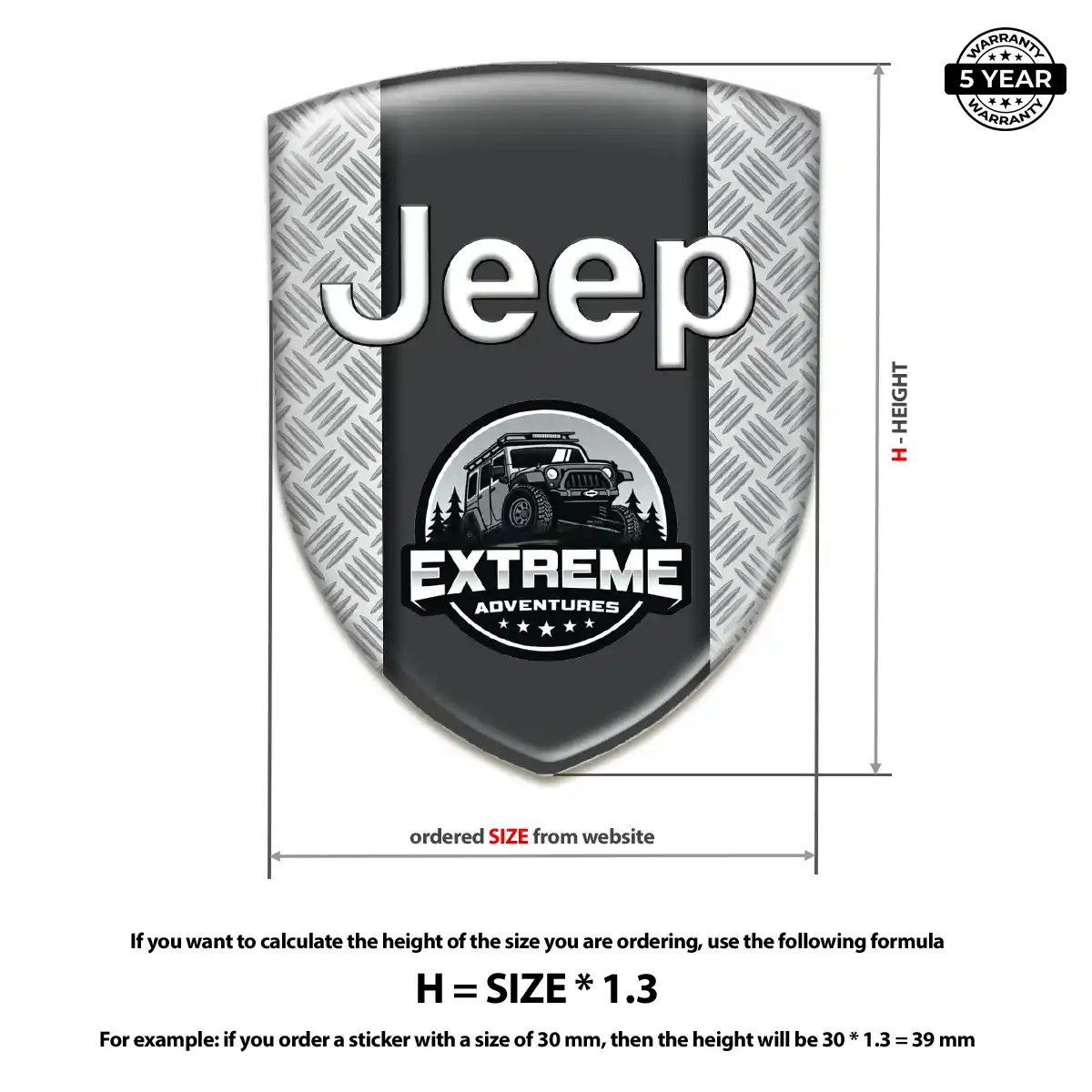 Jeep Car Emblem Sticker Resin Elite