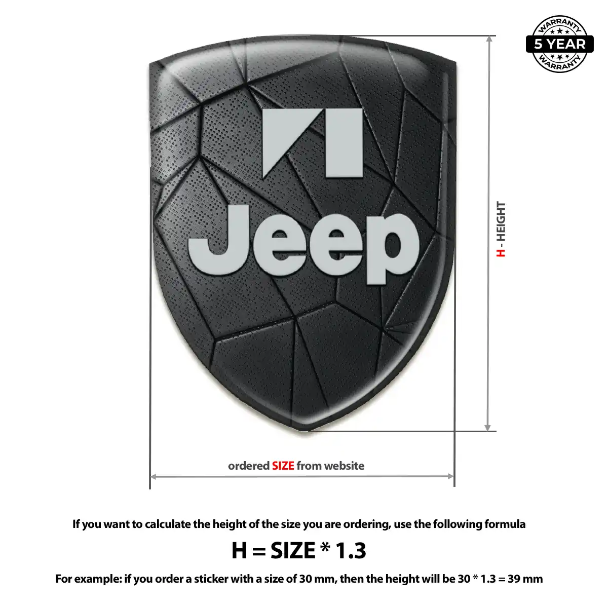 Jeep Car Emblem Sticker Resin Luxe