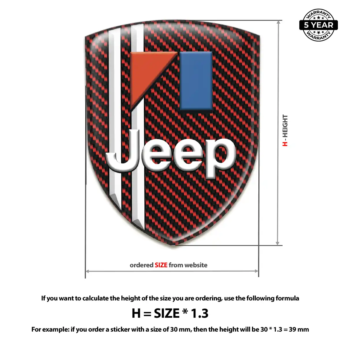 Jeep Car Logo Decal Premium Dome