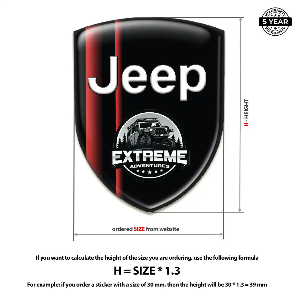 Jeep Car Logo Decal Resin Elite
