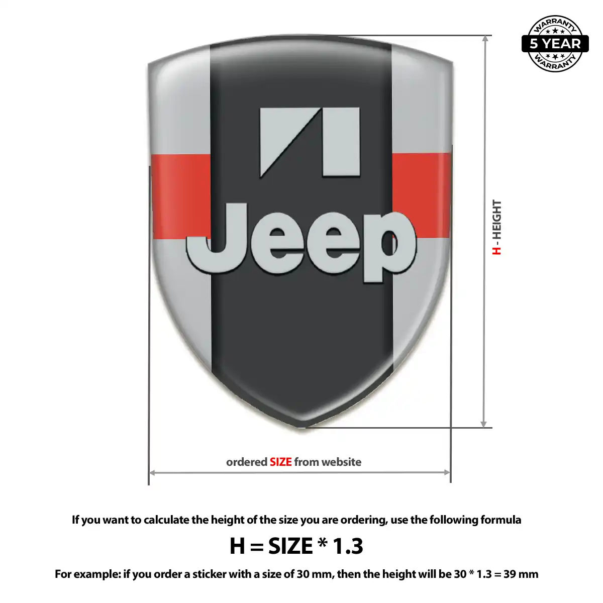 Jeep Car Logo Decal Resin Luxe