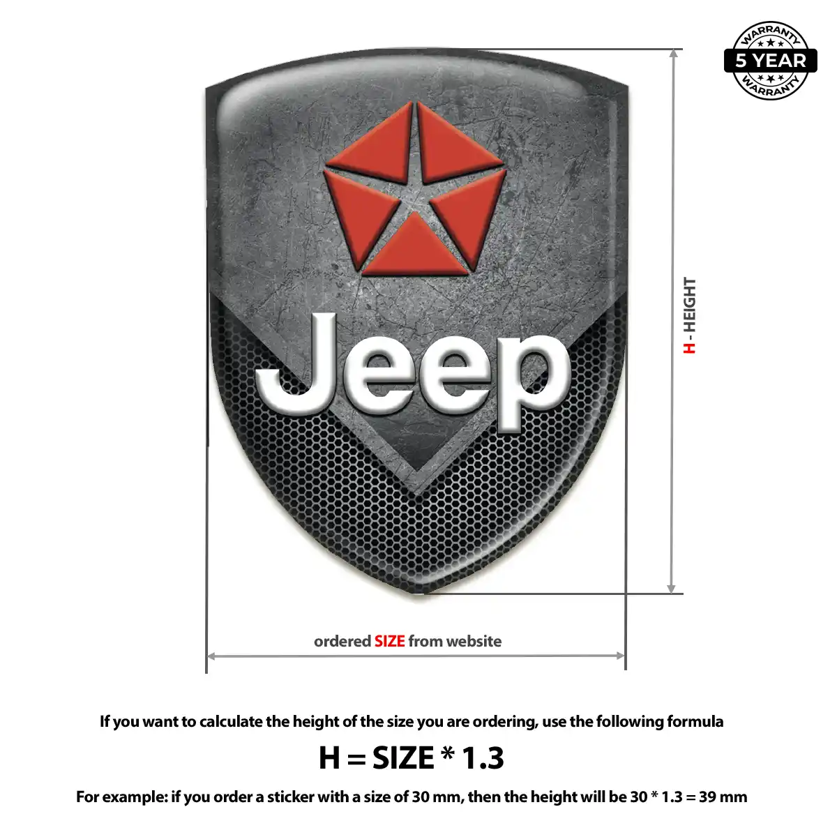 Jeep Crest Logo Emblem Outer Style