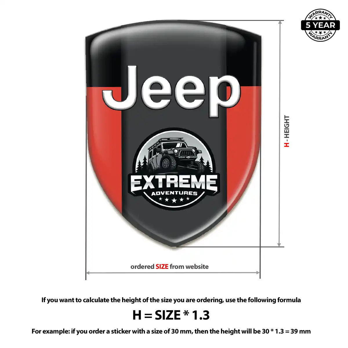 Jeep Crest Logo Emblem Premium Dome