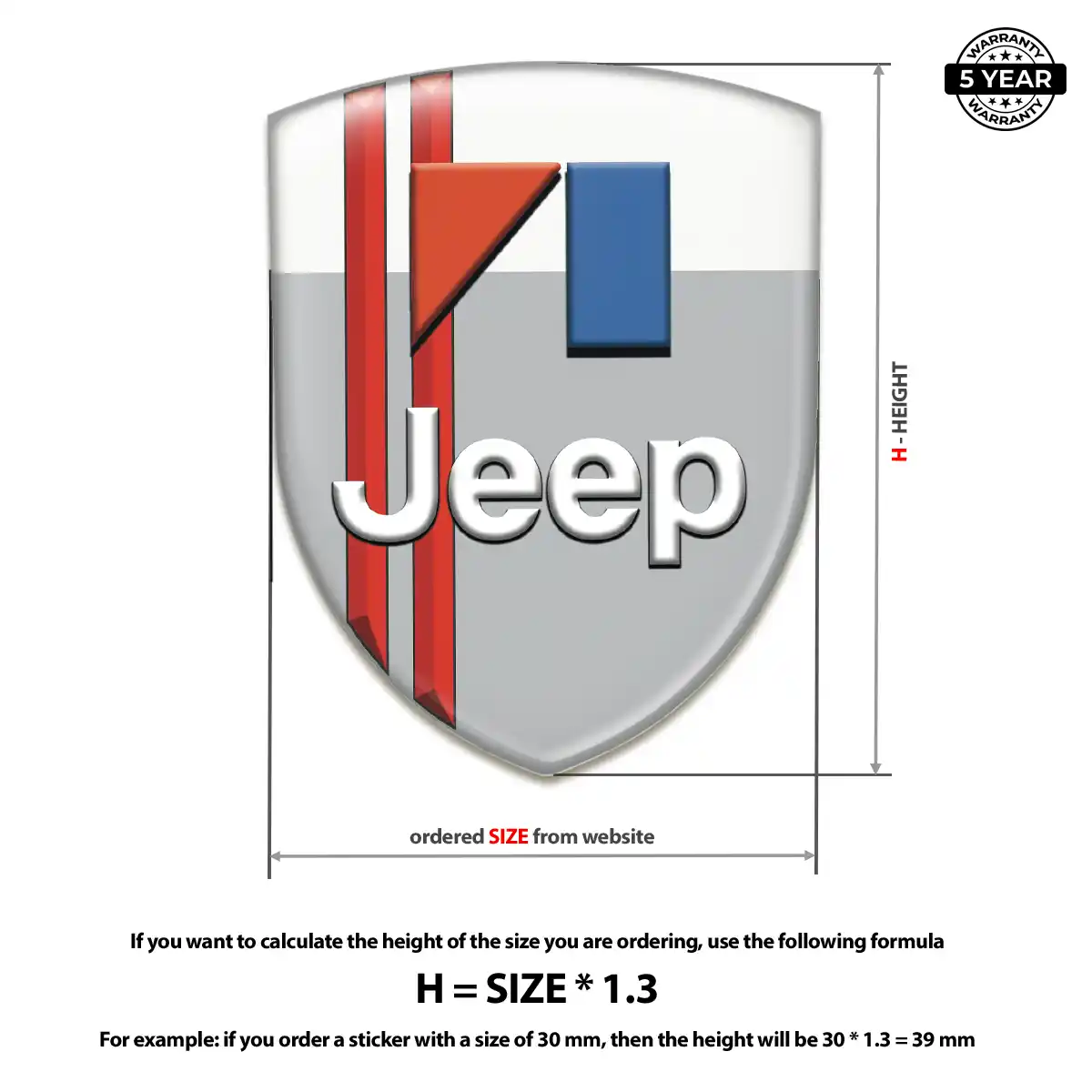 Jeep Crest Logo Emblem Resin Luxe