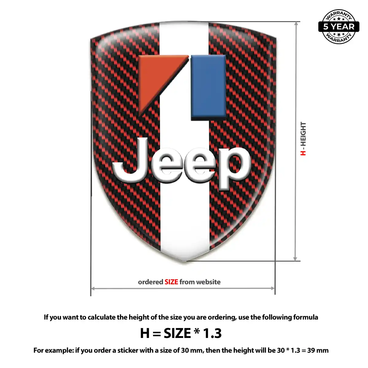 Jeep Domed Car Sticker Cabin Style