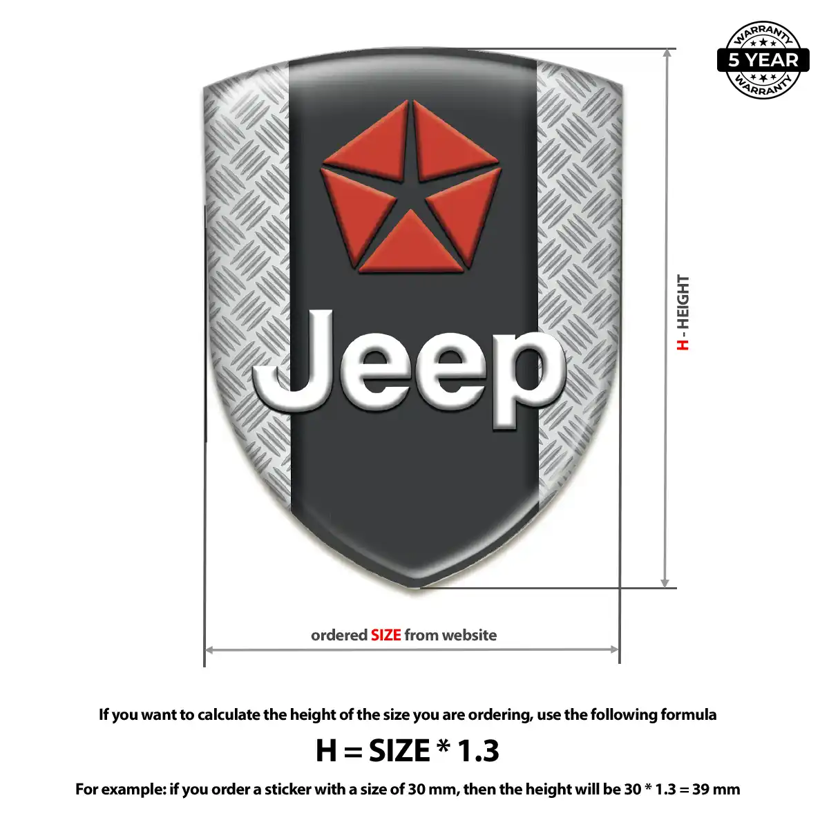 Jeep Domed Car Sticker Deluxe Edition