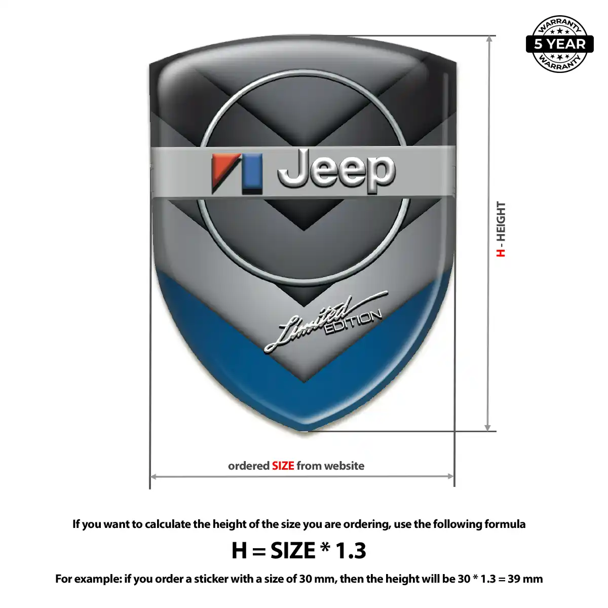 Jeep Domed Car Sticker Elite Edition