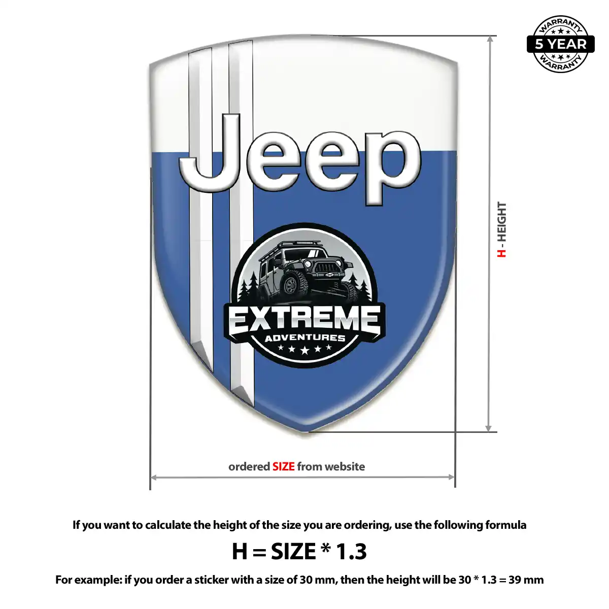 Jeep Domed Car Sticker Elite Finish