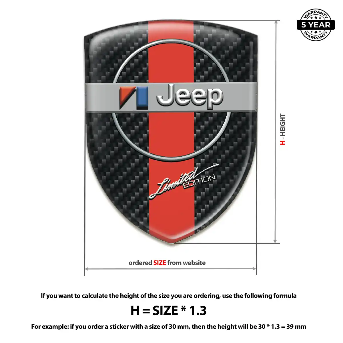 Jeep Domed Car Sticker Opulent Line