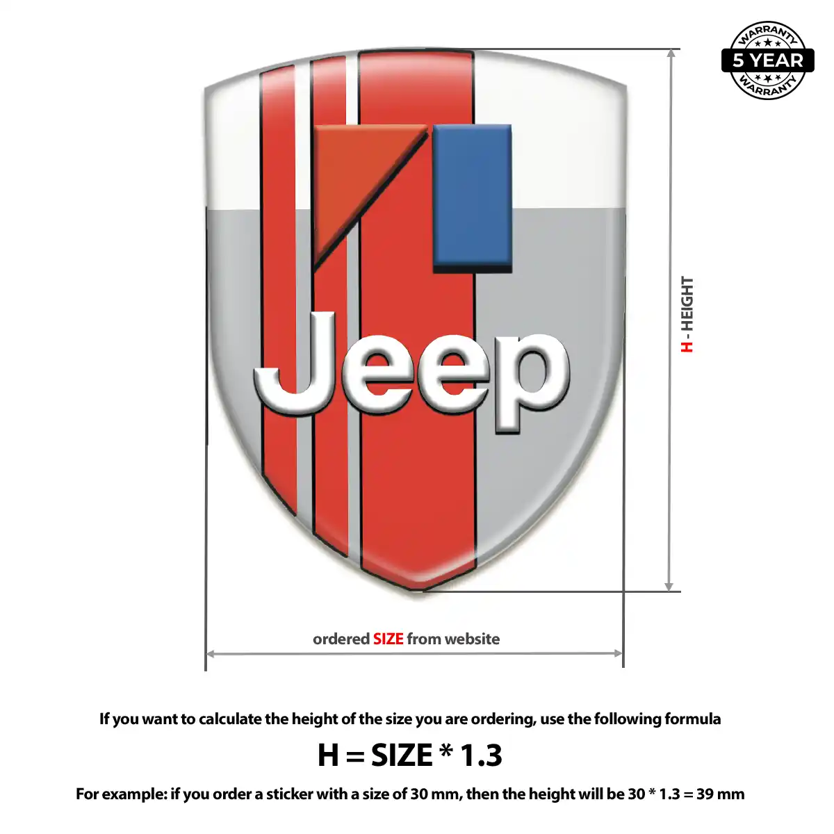 Jeep Domed Car Sticker Outer Style