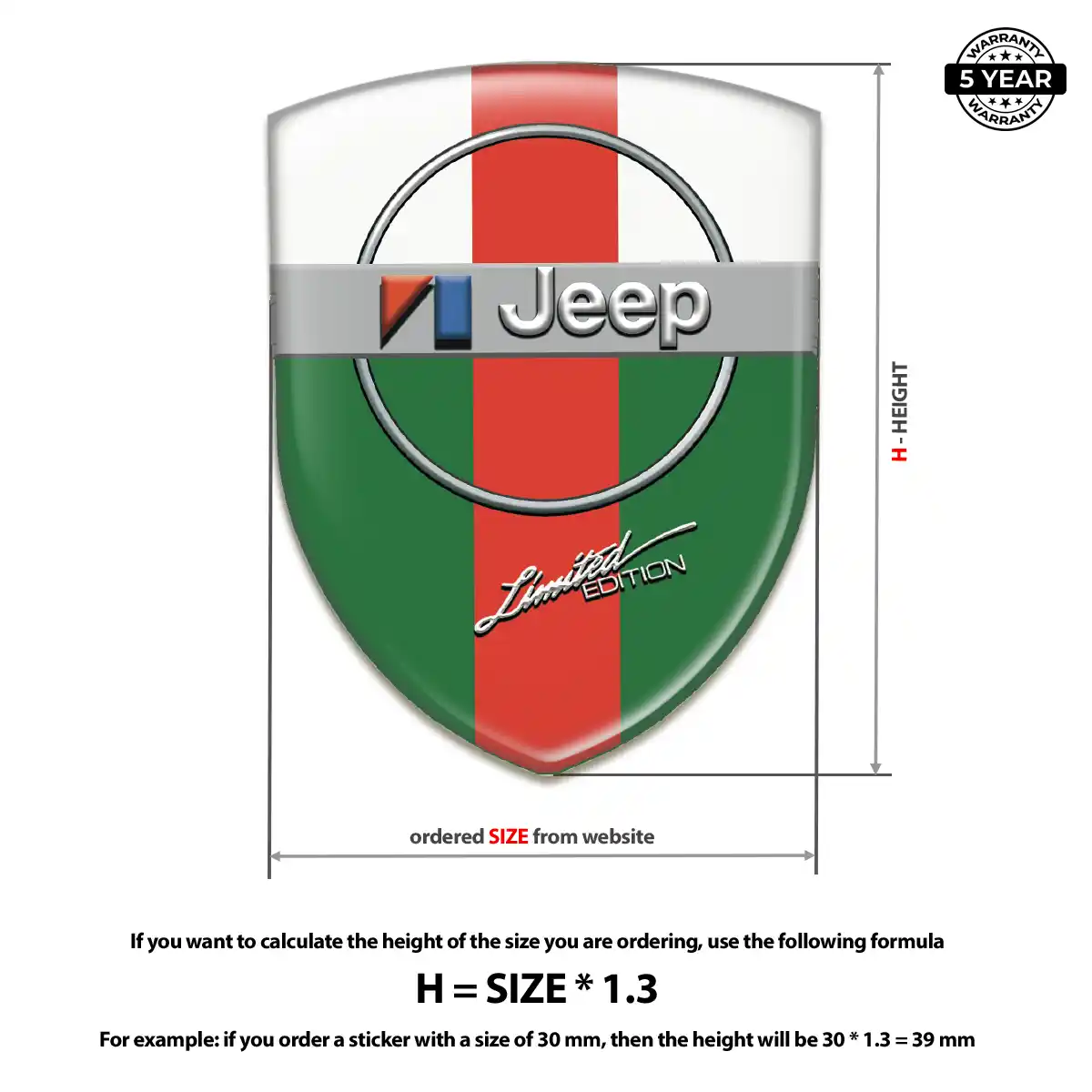 Jeep Domed Car Sticker Prestige Line