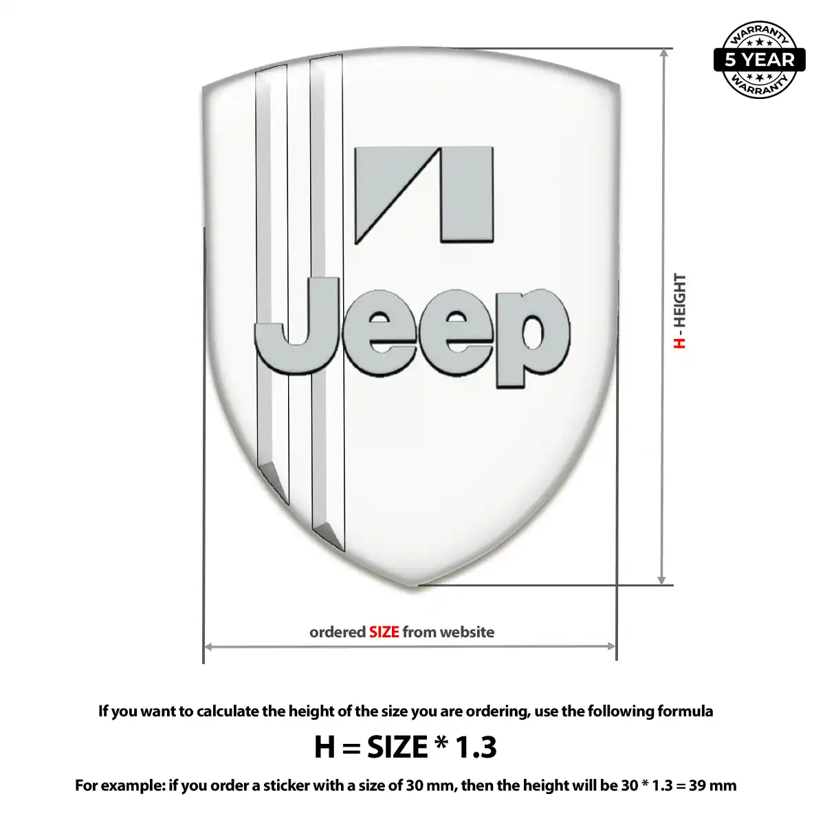 Jeep Domed Car Sticker Refined Design