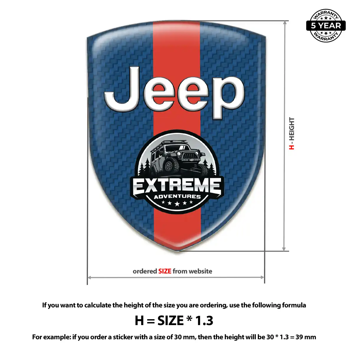 Jeep Domed Car Sticker Resin Elite