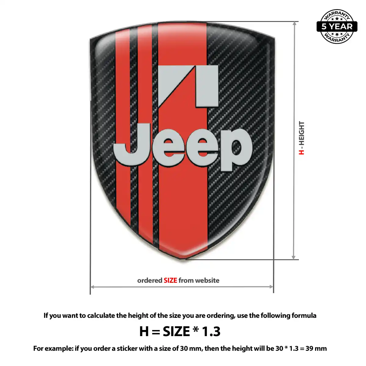 Jeep Domed Car Sticker Signature Grade