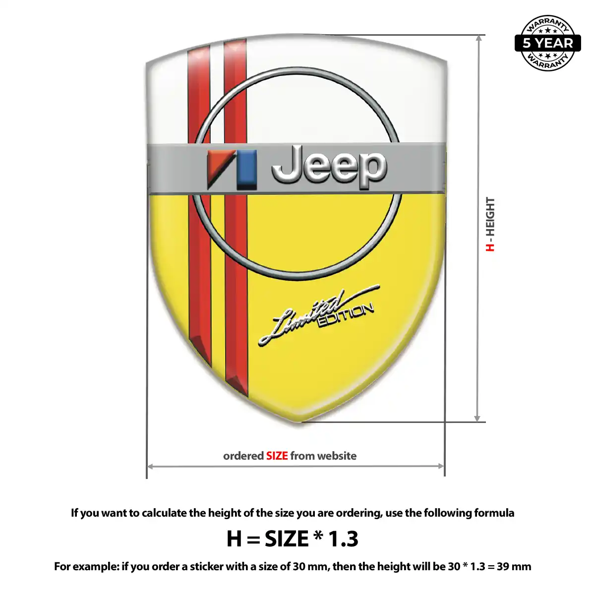 Jeep Domed Car Sticker Sleek Style