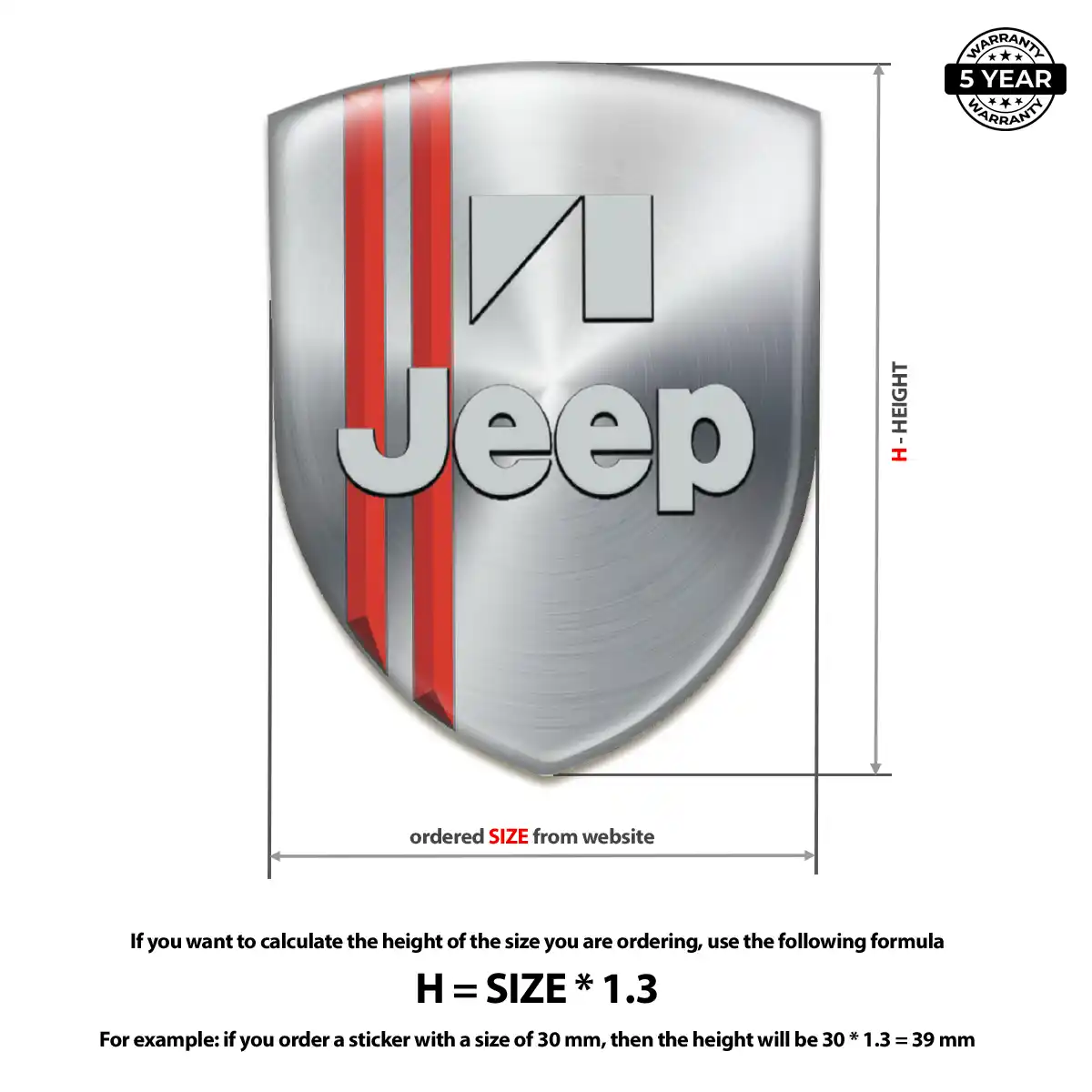 Jeep Domed Car Sticker Superior Craft