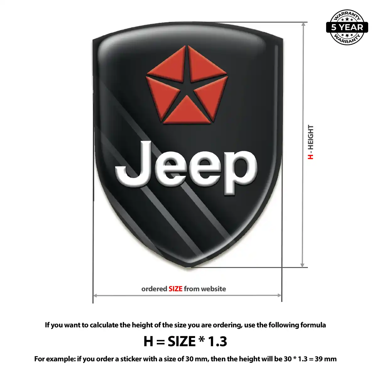 Jeep Domed Decal Cabin Style