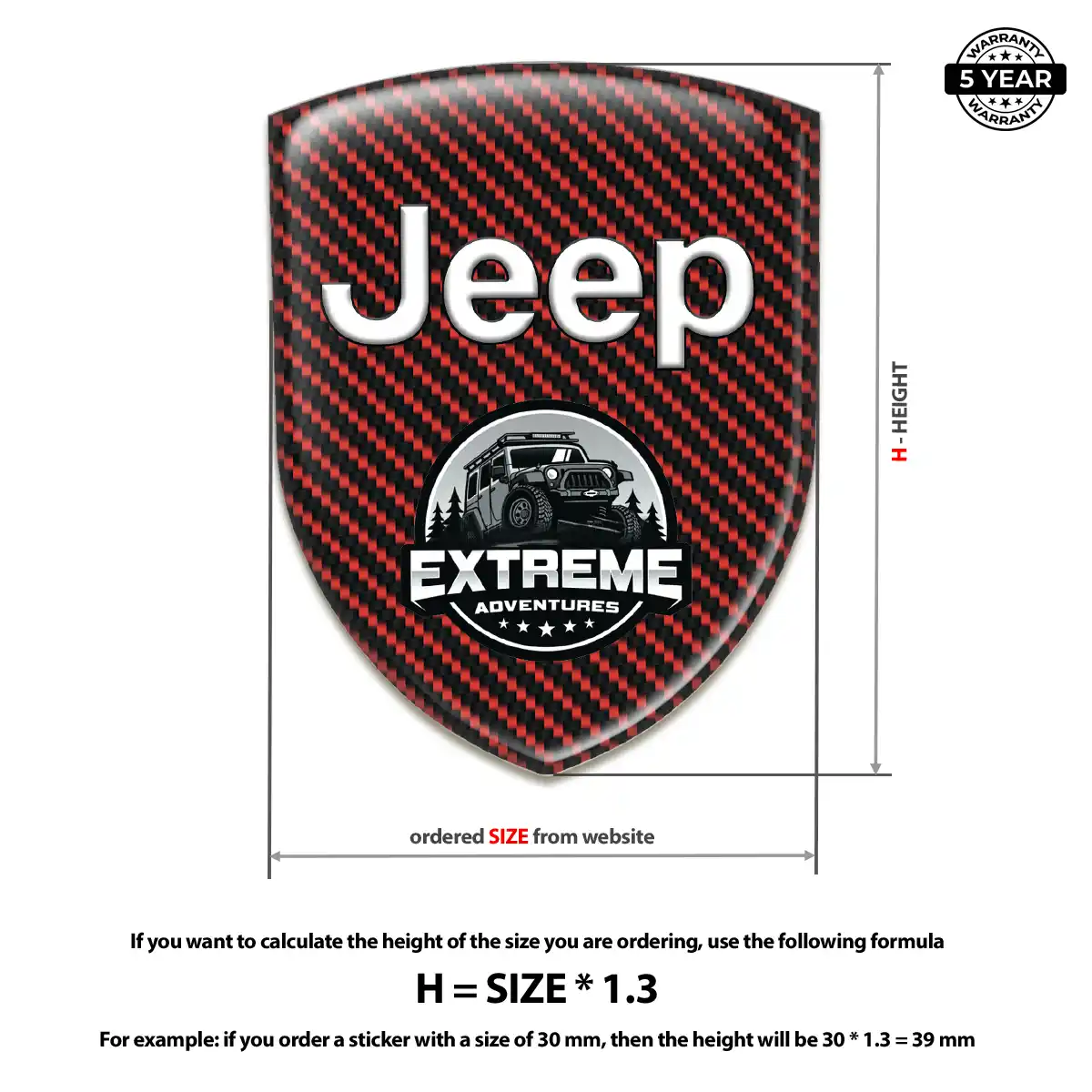 Jeep Domed Decal Deluxe Edition