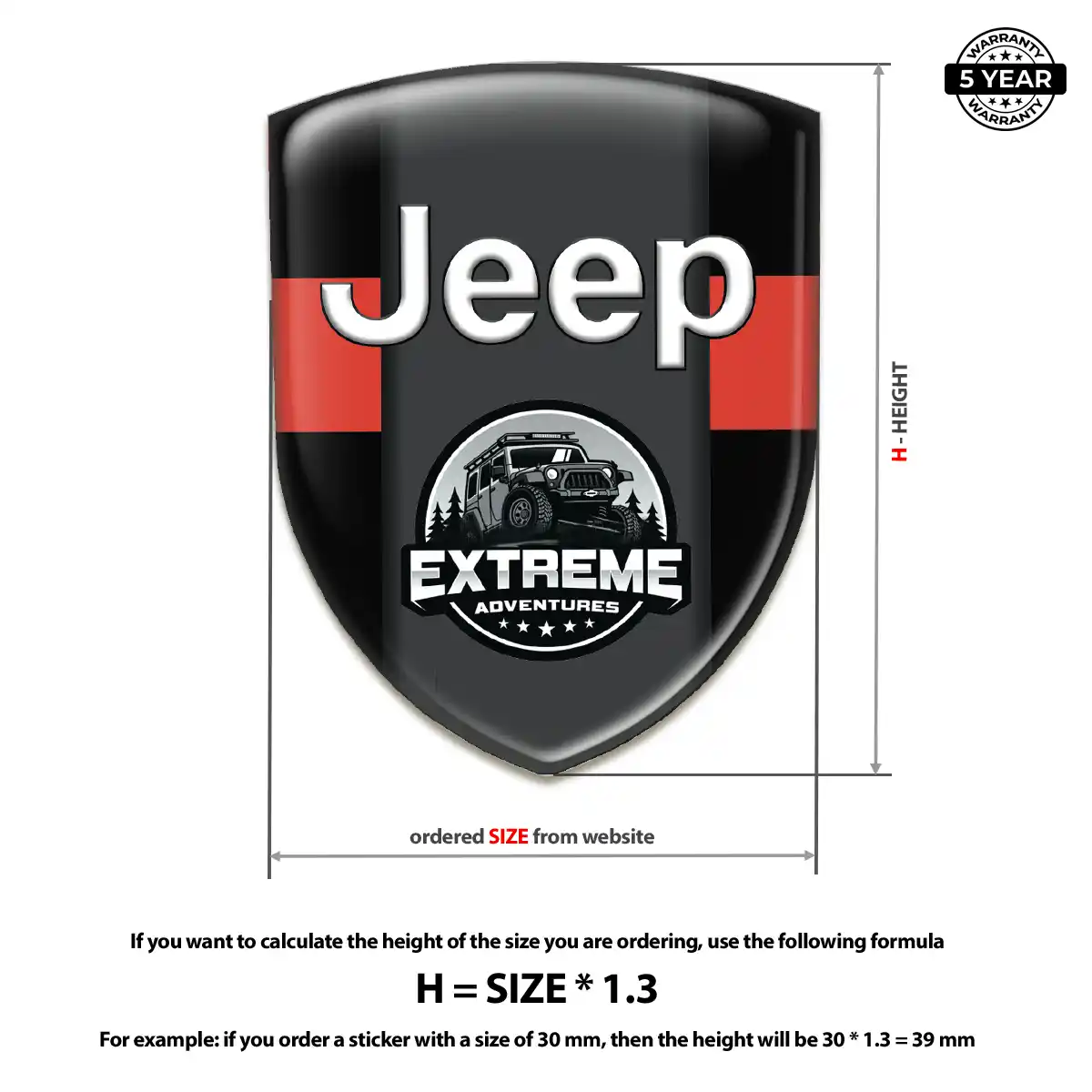 Jeep Domed Decal Exterior Luxe