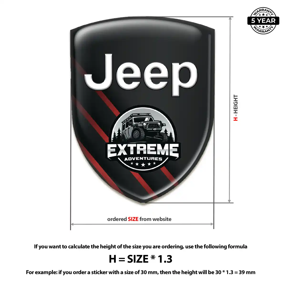 Jeep Domed Decal Interior Elegance