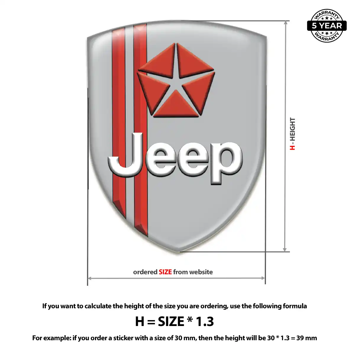 Jeep Domed Decal Interior Luxe