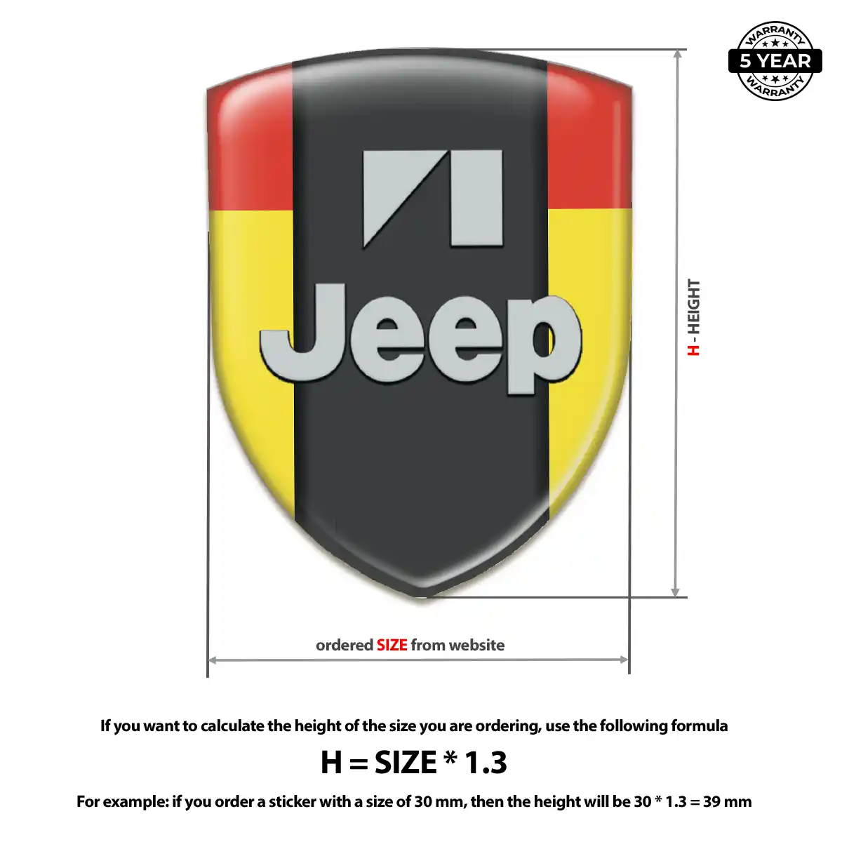 Jeep Domed Decal Outer Style