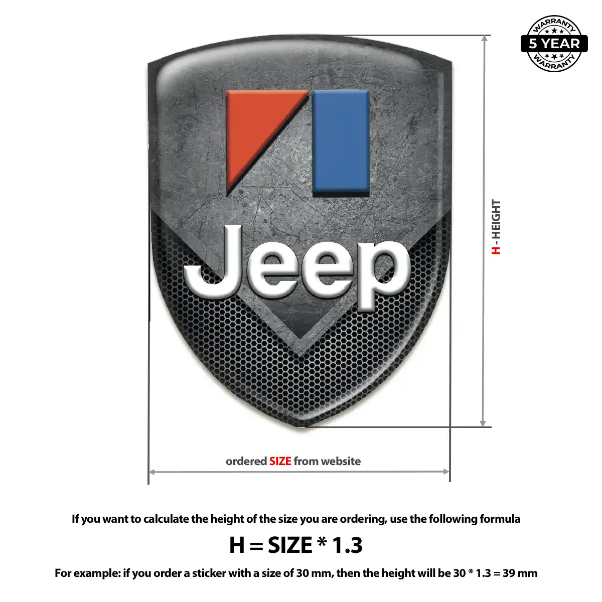 Jeep Domed Decal Premium Dome