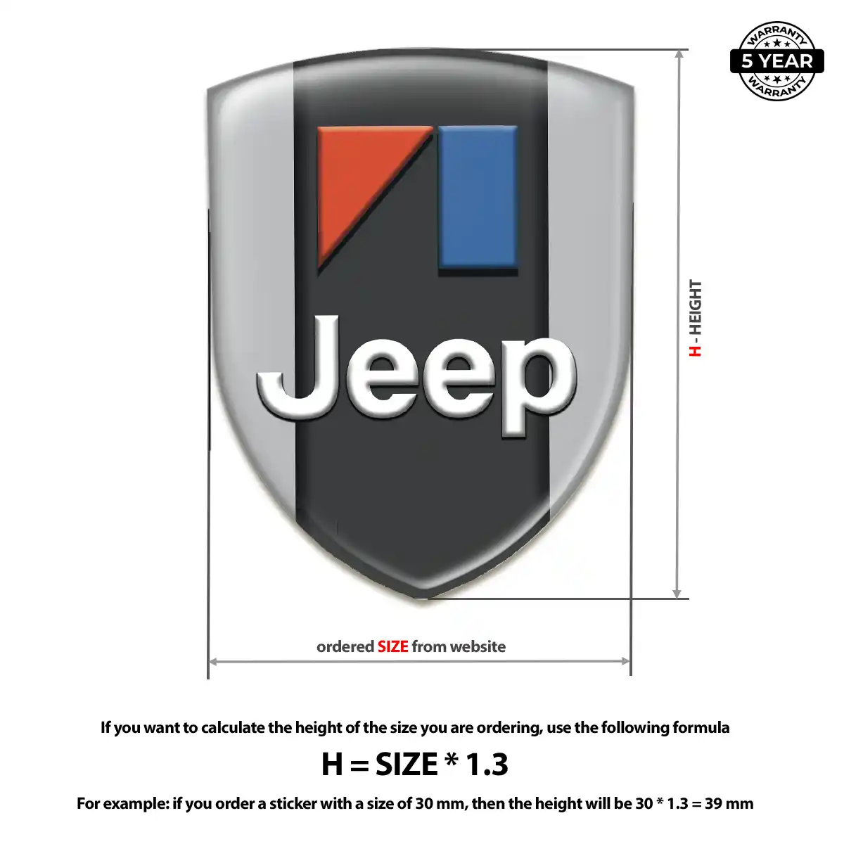 Jeep Domed Decal Refined Design