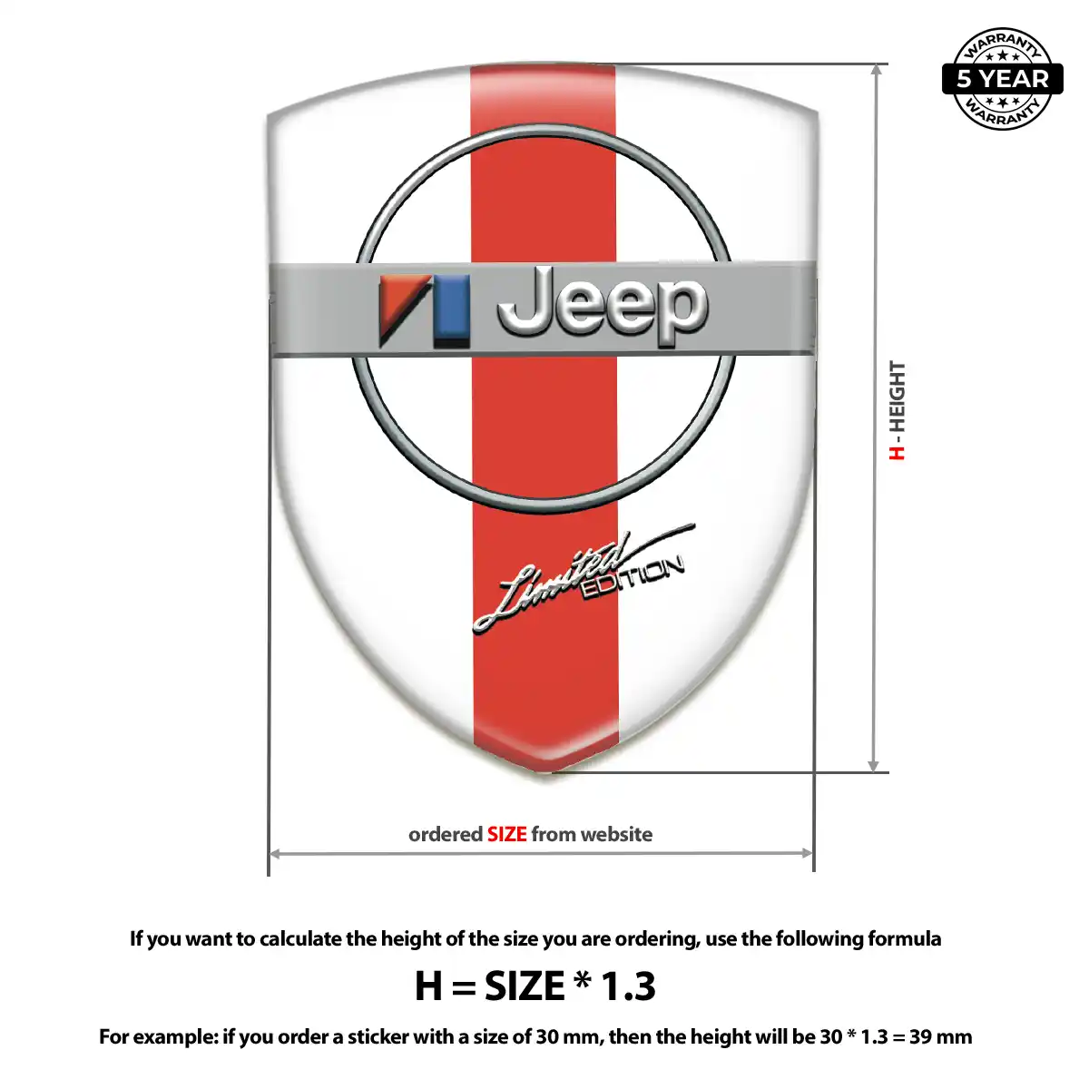 Jeep Domed Decal Resin Elite
