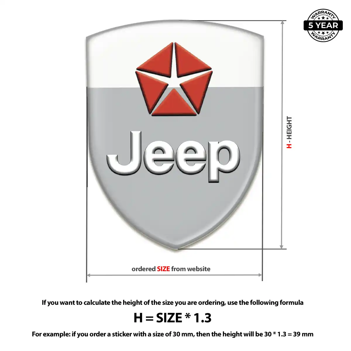 Jeep Domed Decal Resin Luxe