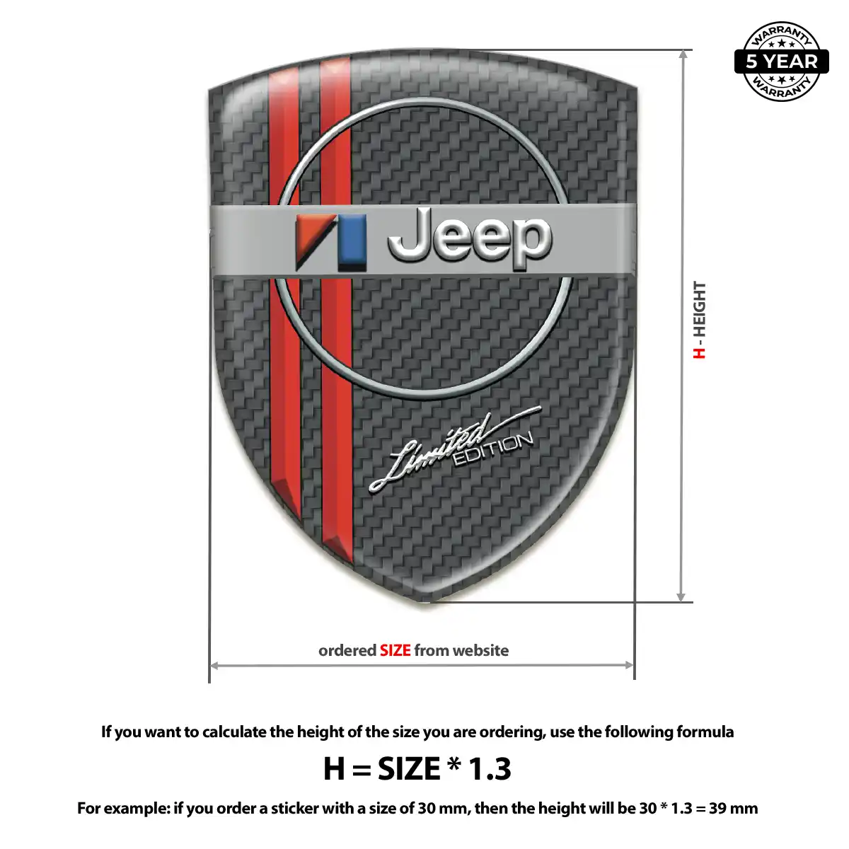 Jeep Domed Emblem Elite Finish