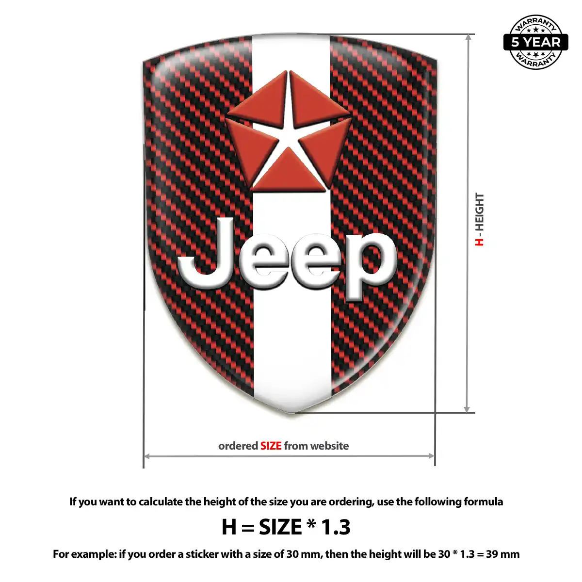 Jeep Domed Emblem Exterior Luxe