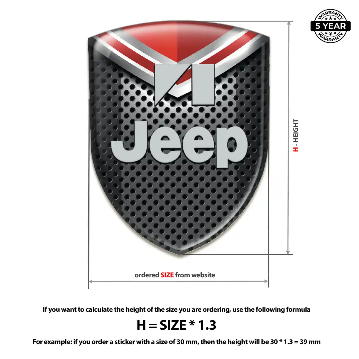 Jeep Domed Logo Decal Cabin Style