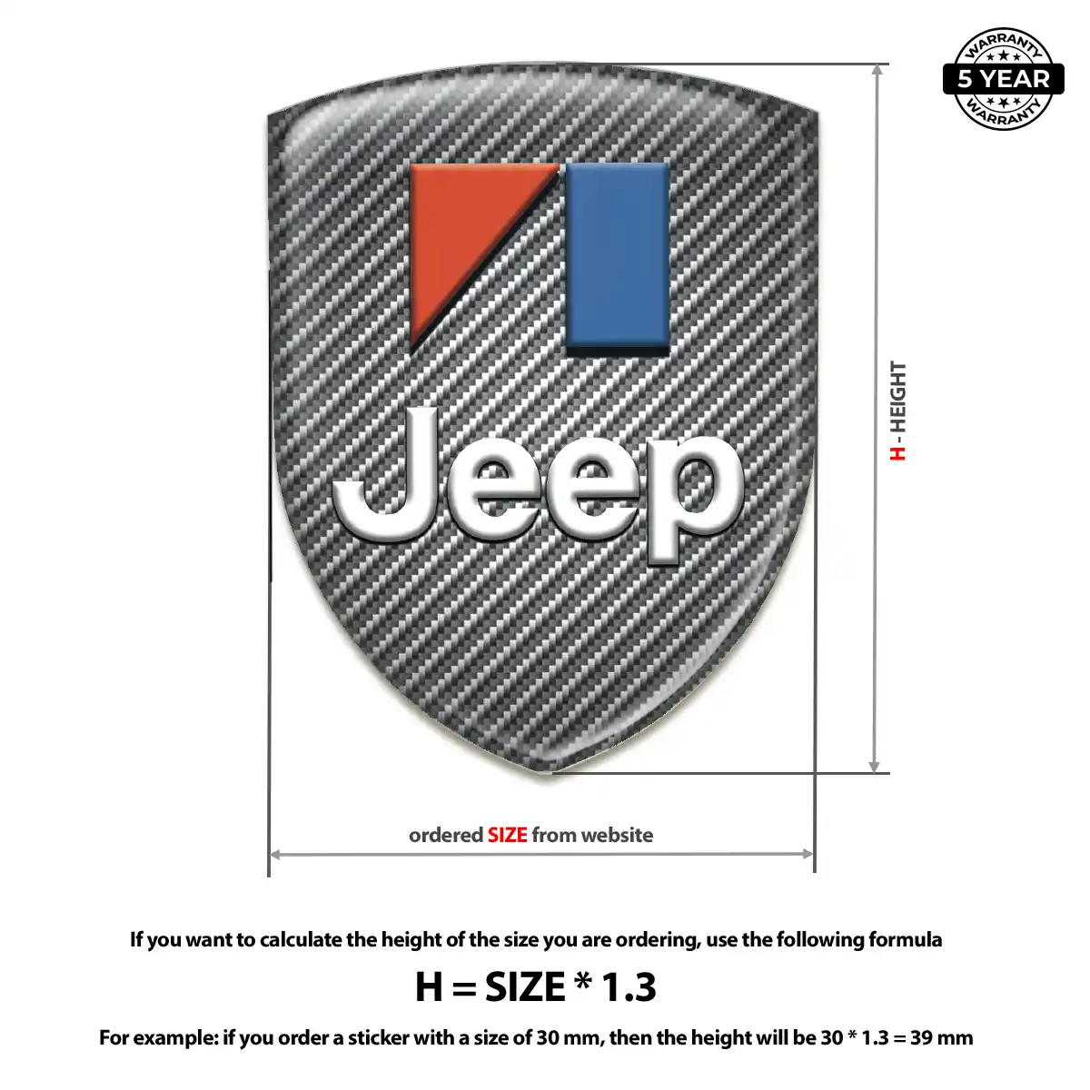 Jeep Domed Logo Decal Deluxe Edition