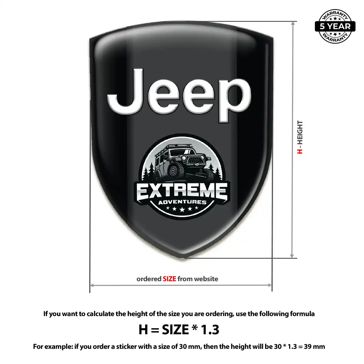 Jeep Domed Logo Decal Elite Finish