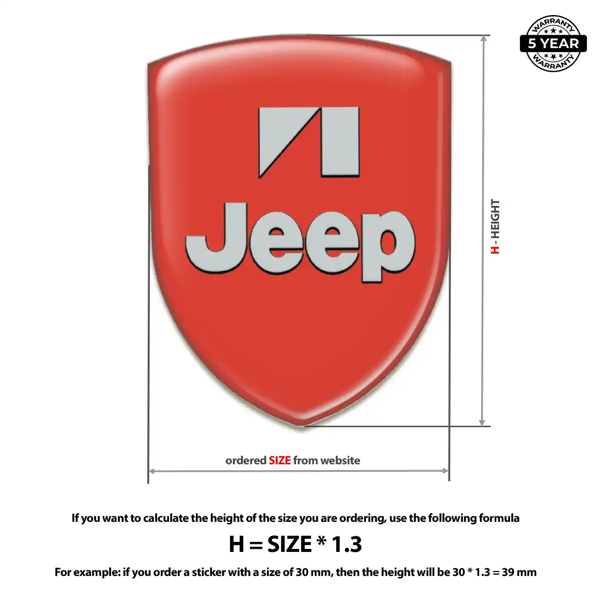 Jeep Domed Logo Decal Interior Luxe