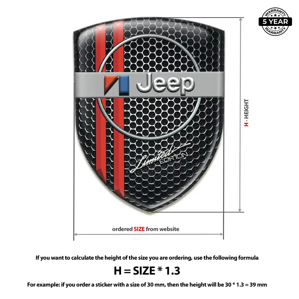 Jeep Domed Logo Decal Prestige Line