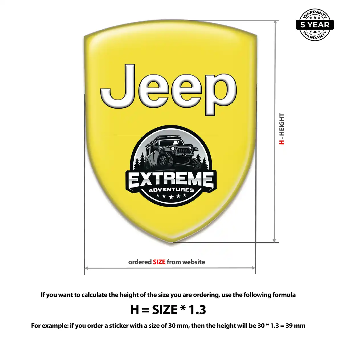 Jeep Domed Logo Decal Resin Elite