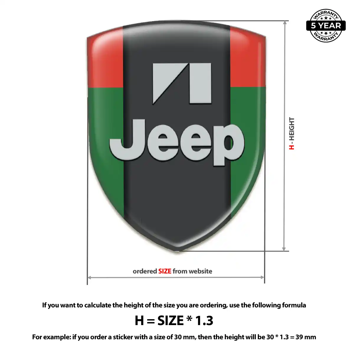 Jeep Domed Logo Decal Resin Luxe