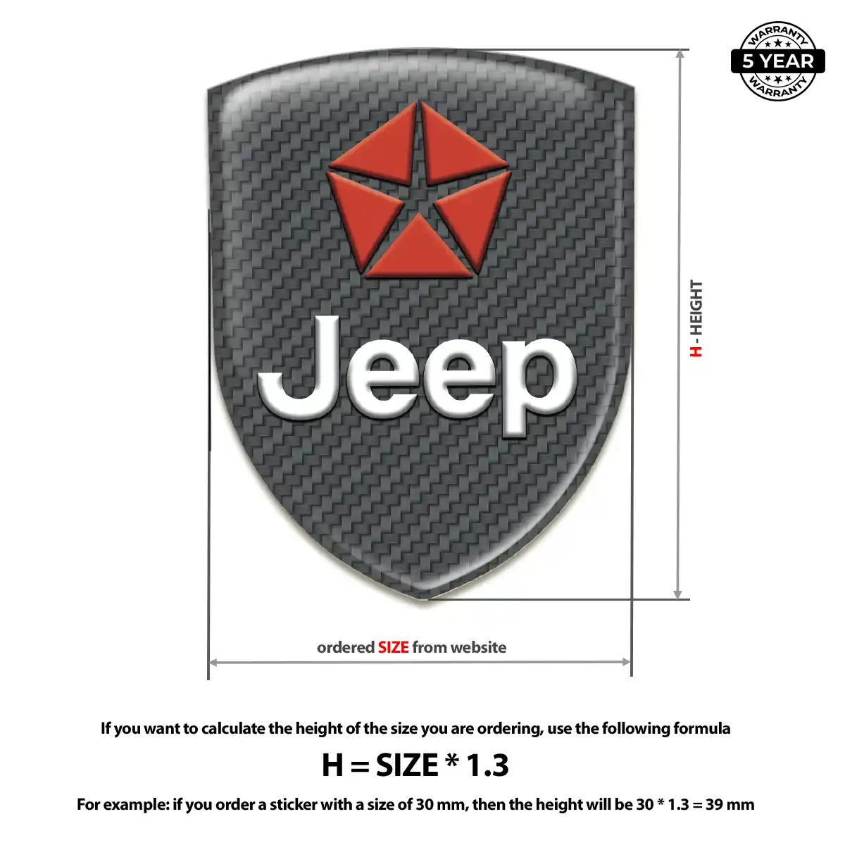 Jeep Domed Logo Decal Signature Grade
