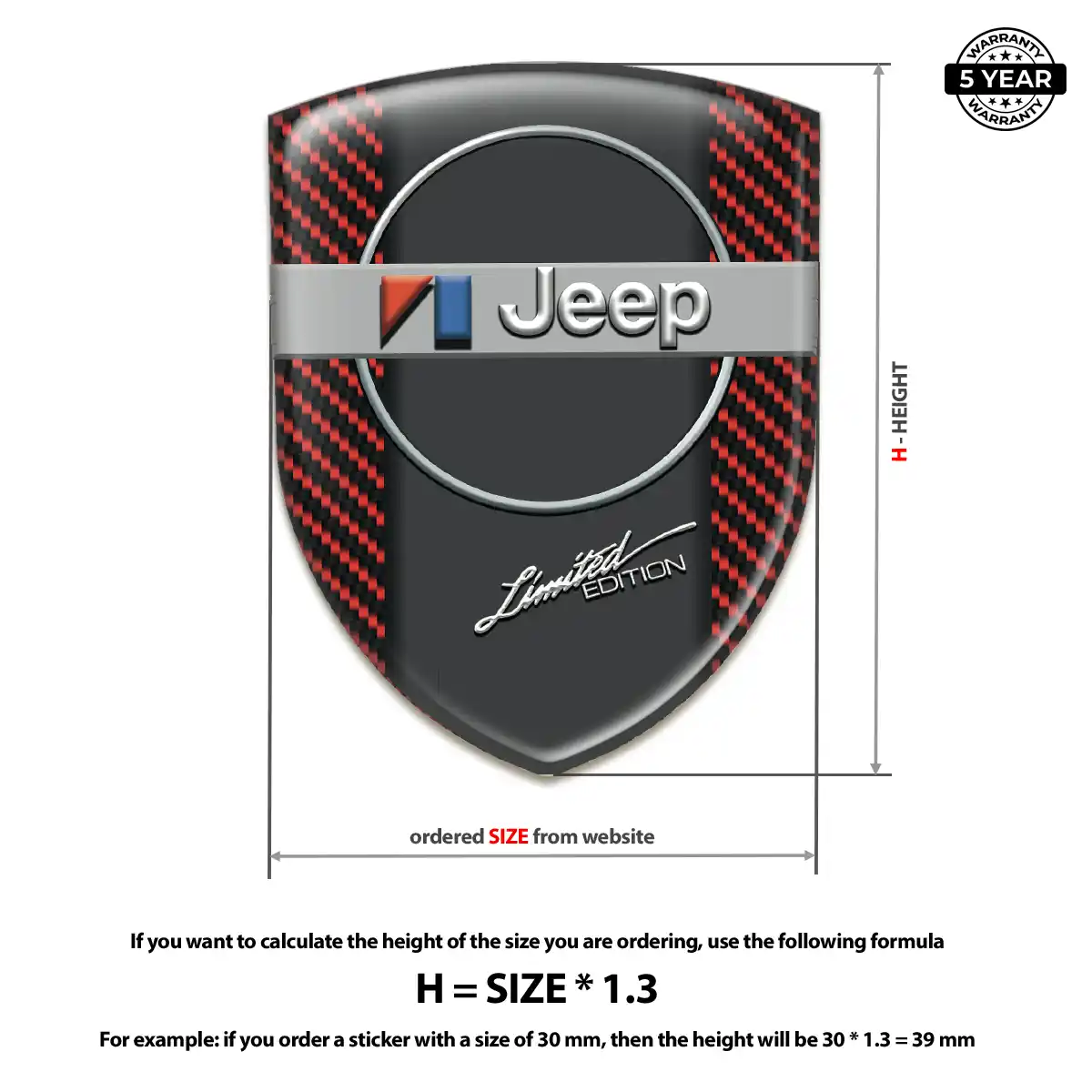 Jeep Domed Logo Sticker Deluxe Edition