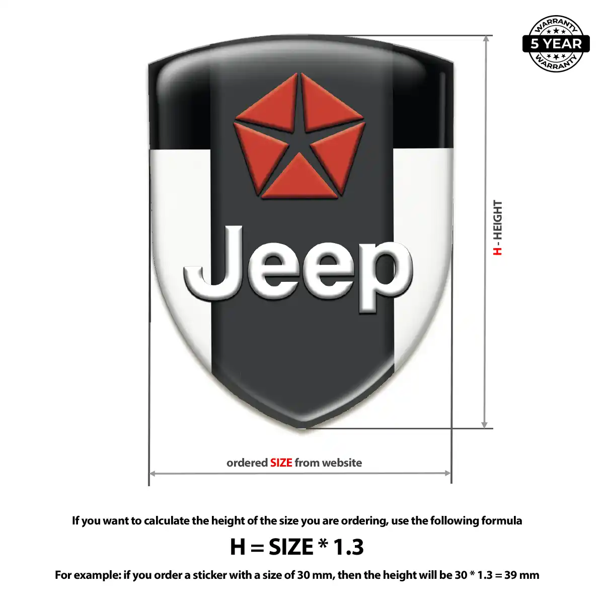 Jeep Domed Logo Sticker Elite Finish