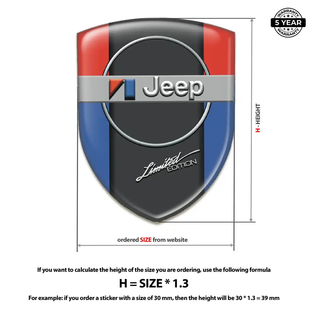 Jeep Domed Logo Sticker Exterior Luxe