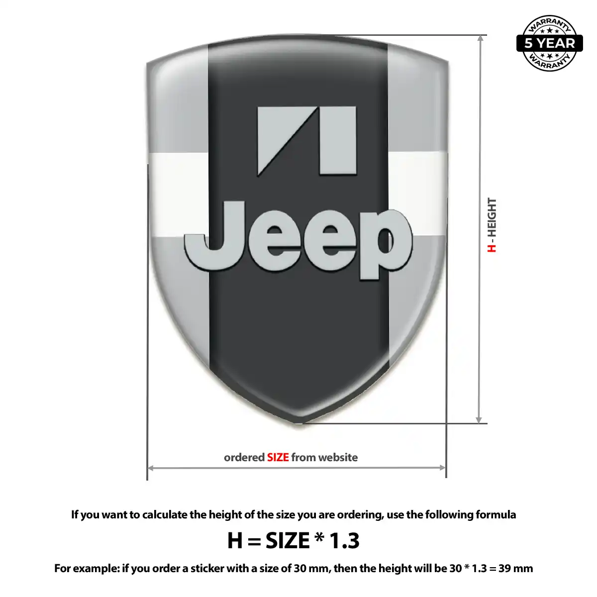 Jeep Domed Logo Sticker Interior Elegance