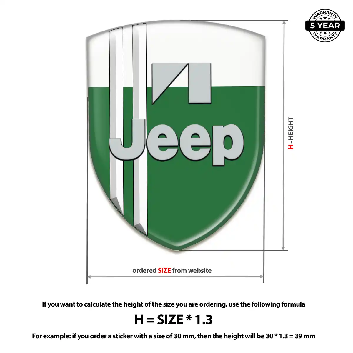 Jeep Domed Logo Sticker Interior Luxe