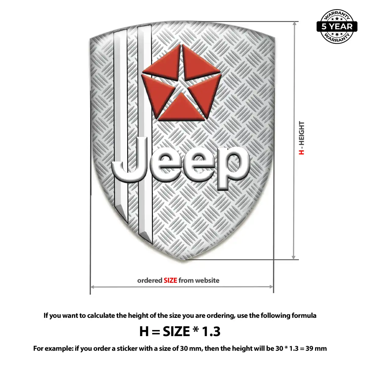 Jeep Domed Logo Sticker Outer Style