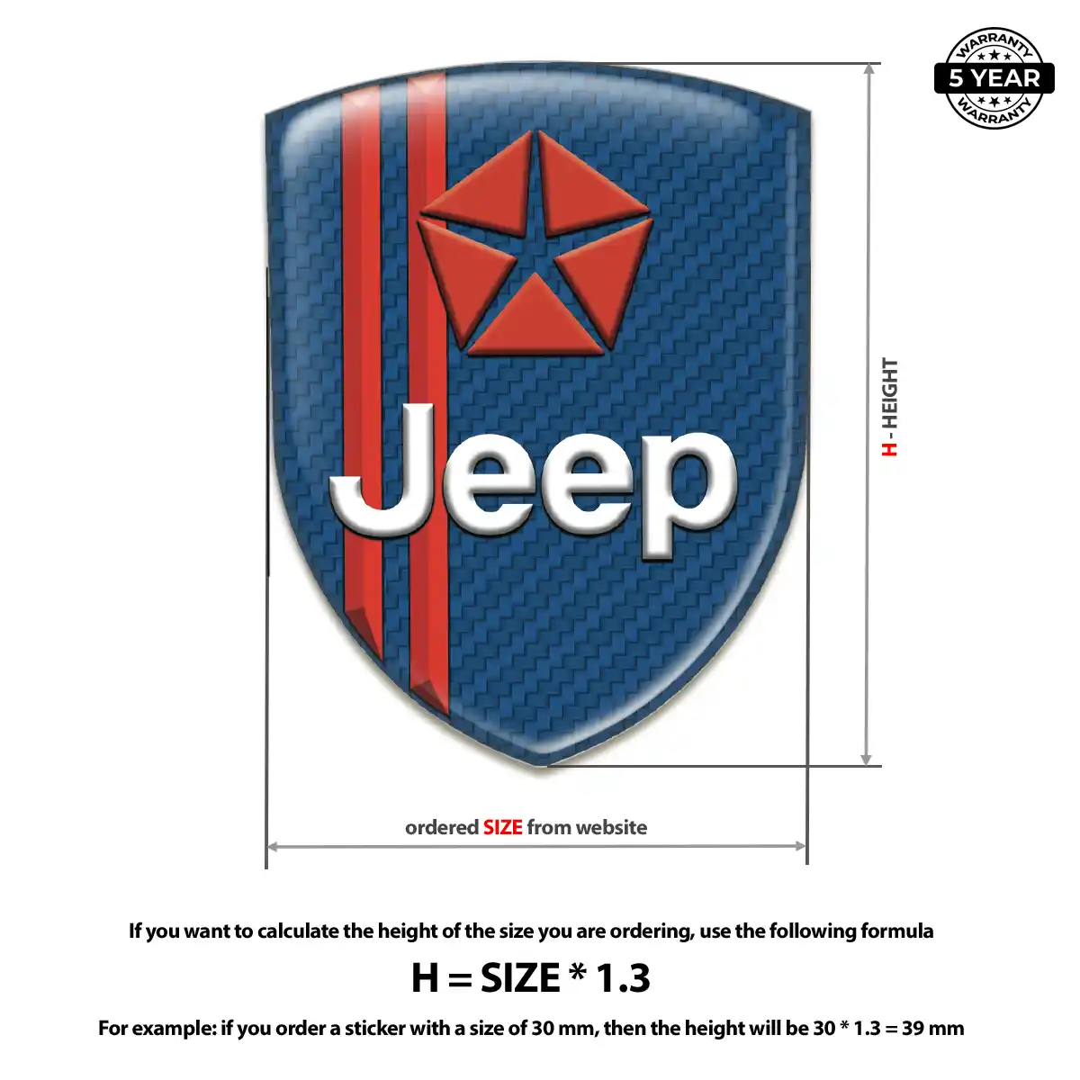 Jeep Domed Logo Sticker Refined Design