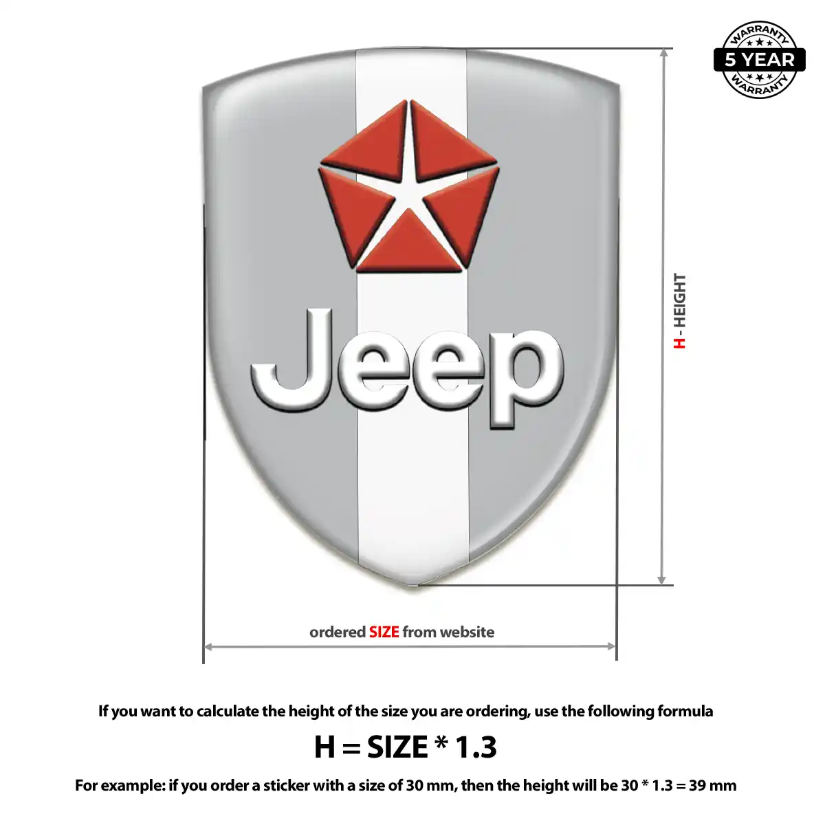 Jeep Domed Logo Sticker Resin Elite