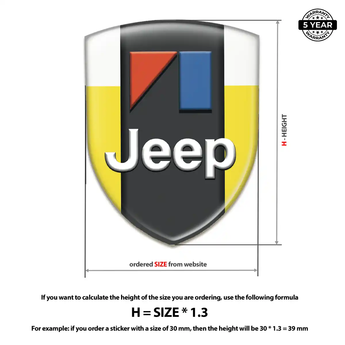 Jeep Emblem Crest Premium Dome