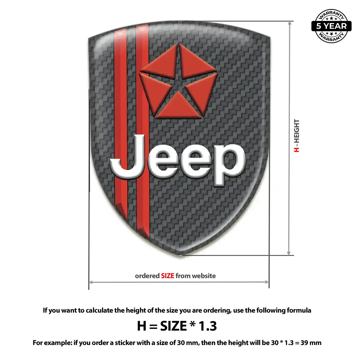 Jeep Emblem Crest Resin Luxe